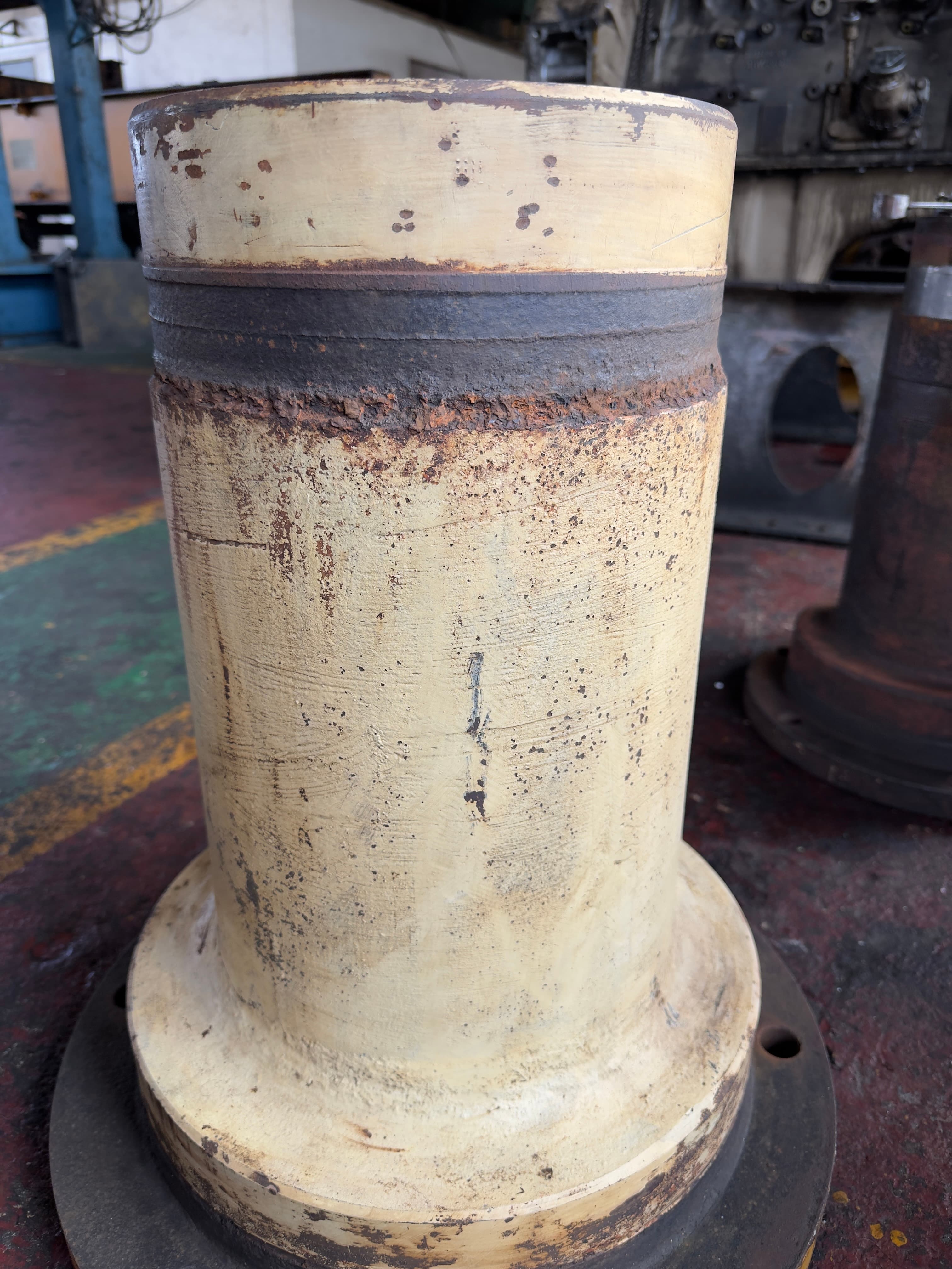 Original bearing housing component for reverse engineering.