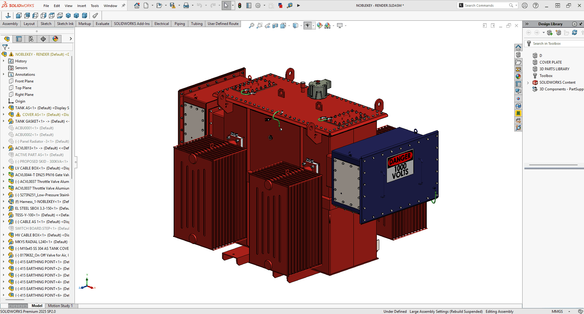 3D render showcasing the internal equipment layout.