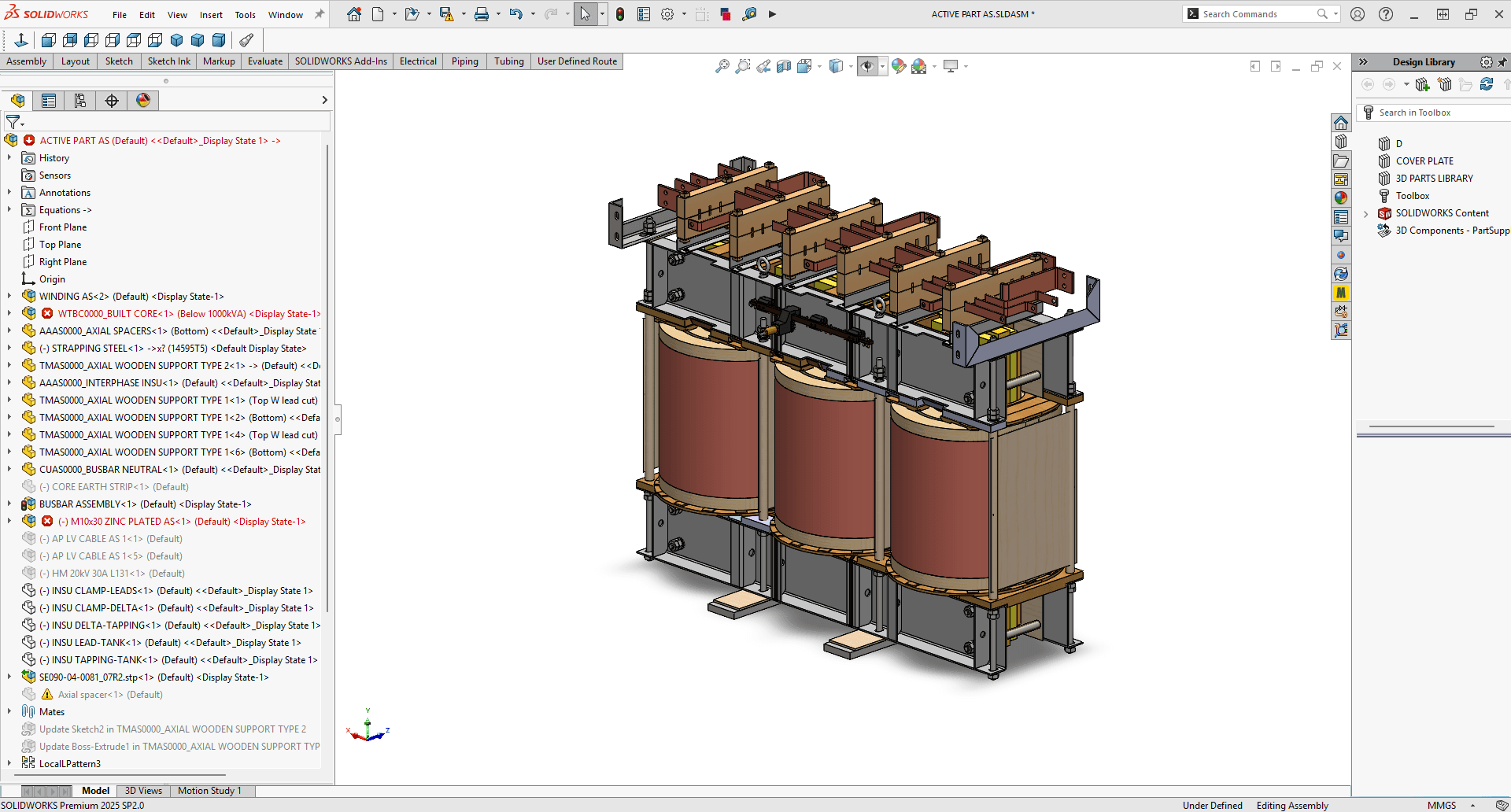 Primary 3D design render of the containerized substation.
